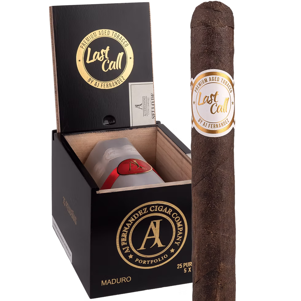 Last Call Maduro cigar box and single cigar